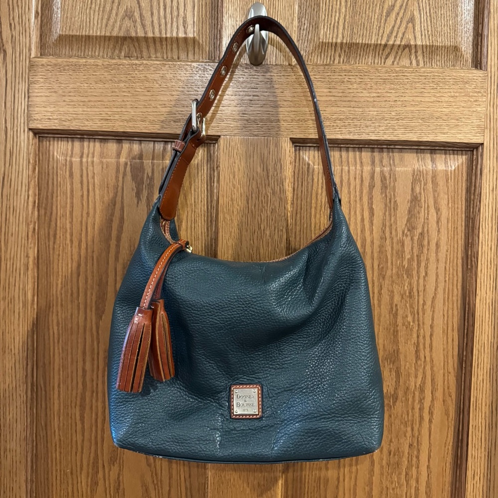 Dooney & Bourke Pebble Grain Paige Sac Teal Leather Hobo Bag
